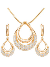 Peora Layered Loop Teardrop Pendant Set For Her