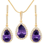Peora Royal Story Purple Pendant Set For Women