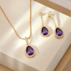 Peora Royal Story Purple Pendant Set For Women