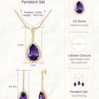 Peora Royal Story Purple Pendant Set For Women