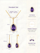 Peora Royal Story Purple Pendant Set For Women