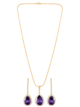 Peora Royal Story Purple Pendant Set For Women