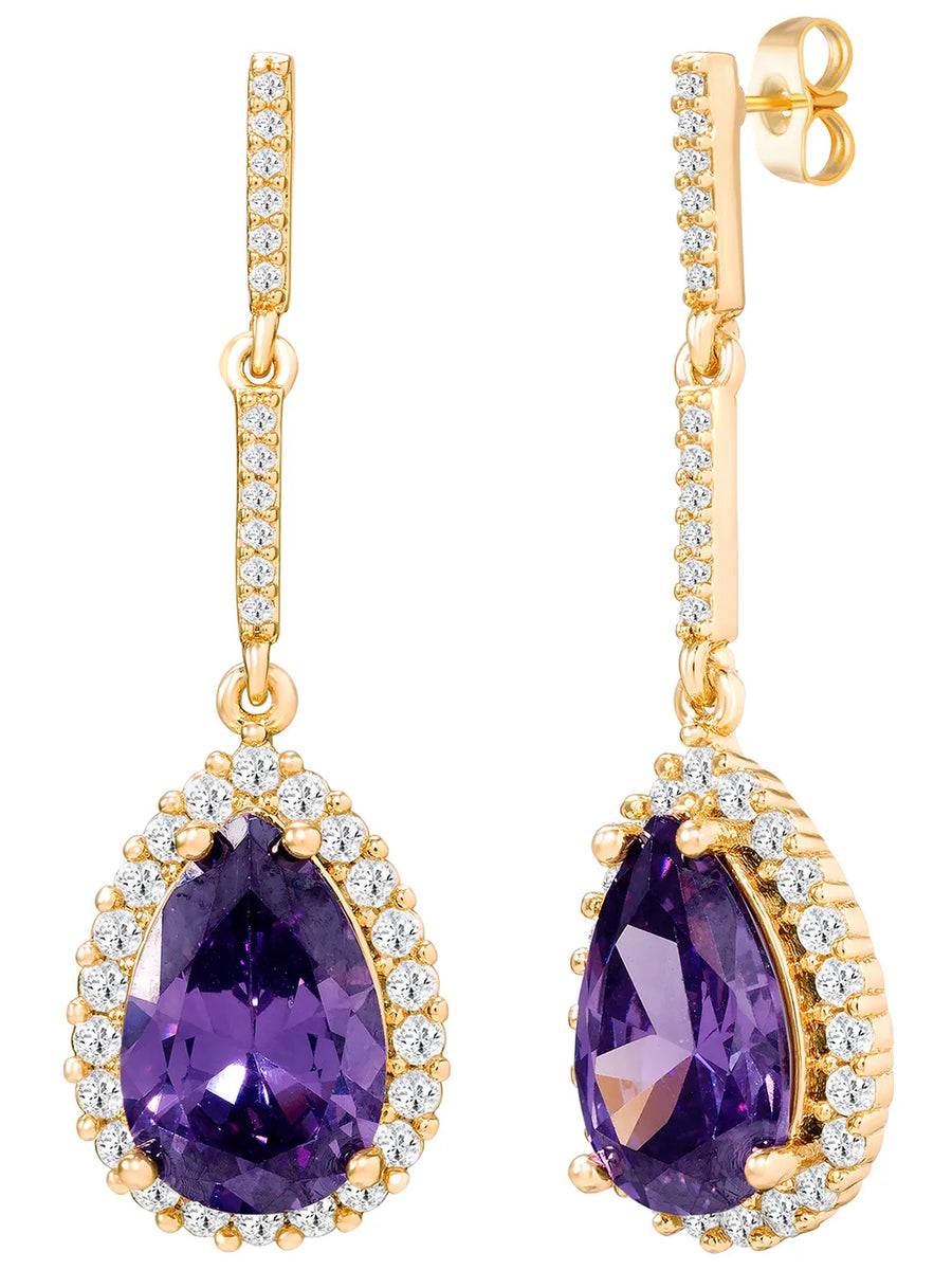 Peora Royal Story Purple Pendant Set For Women