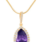 Peora Royal Story Purple Pendant Set For Women