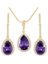 Peora Royal Story Purple Pendant Set For Women