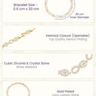 Linked CZ Infinity Loop Gold Bracelet