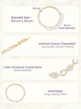 Linked CZ Infinity Loop Gold Bracelet