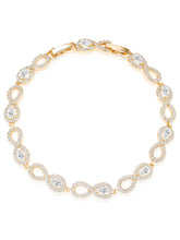 Linked CZ Infinity Loop Gold Bracelet