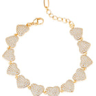 Passion Heart Link CZ Gold Bracelet