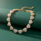 Passion Heart Link CZ Gold Bracelet