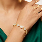 Passion Heart Link CZ Gold Bracelet