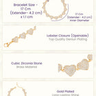 Passion Heart Link CZ Gold Bracelet