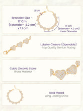 Passion Heart Link CZ Gold Bracelet
