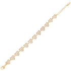 Passion Heart Link CZ Gold Bracelet