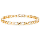 Sleek Interlinked CZ Gold Chain Bracelet