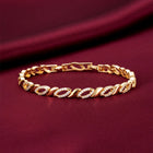 Sleek Interlinked CZ Gold Chain Bracelet