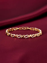 Sleek Interlinked CZ Gold Chain Bracelet