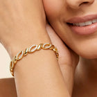 Sleek Interlinked CZ Gold Chain Bracelet