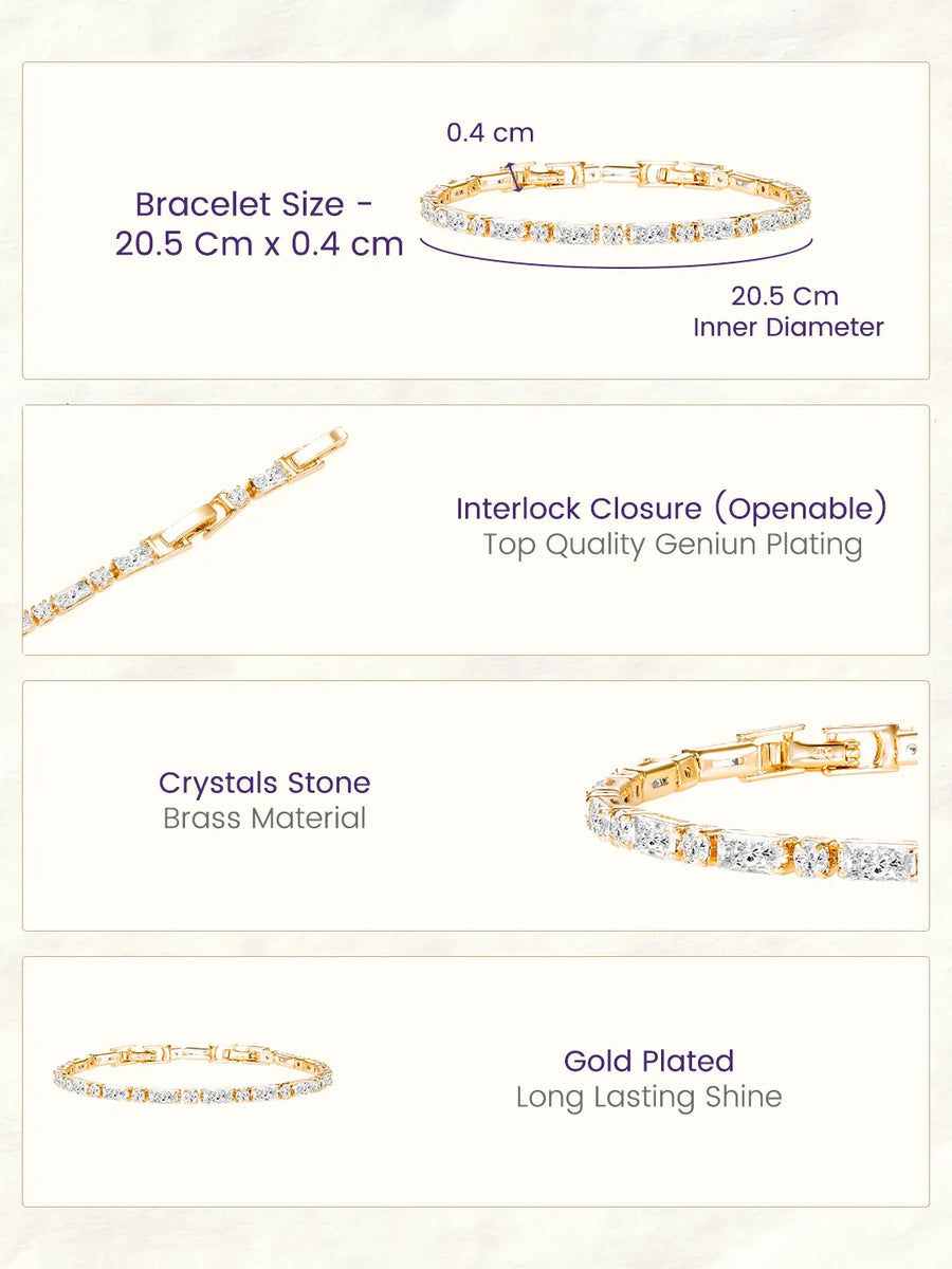 Delicate CZ Stones Studded Gold Bracelet