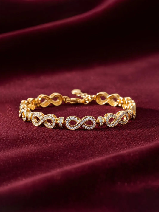 Infinity Wish CZ Gold Bracelet For Women
