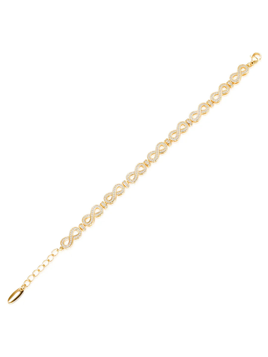 Infinity Wish CZ Gold Bracelet For Women