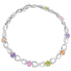 Peora Infinity Love Multicolor Silver Bracelet