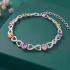 Peora Infinity Love Multicolor Silver Bracelet