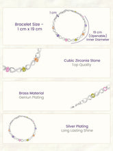 Peora Infinity Love Multicolor Silver Bracelet