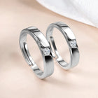Symbolic Sparkle Solitaire Couple Rings