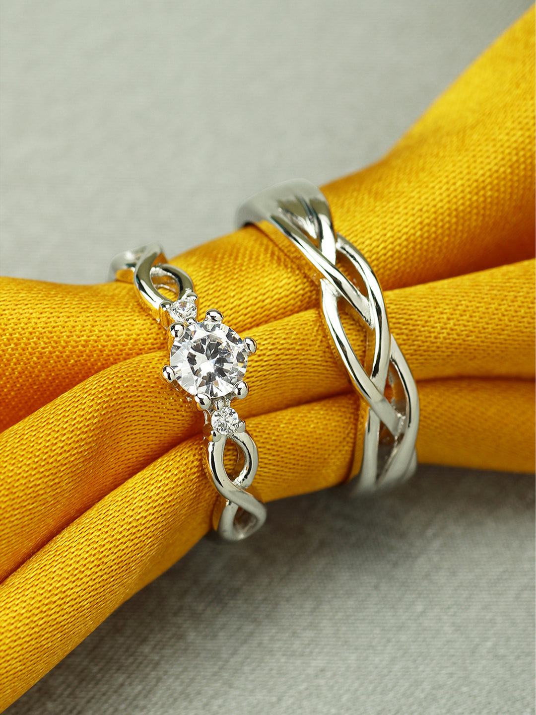 Timeless Union Classic Solitaire Couple Rings