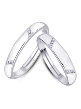 Graceful Waves Silver Plated Couple Rings