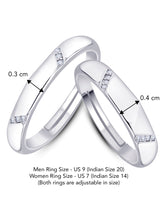 Graceful Waves Silver Plated Couple Rings