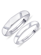 Graceful Waves Silver Plated Couple Rings