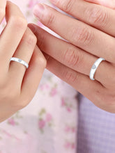 Heart Engraved Silver Couple Ring Band