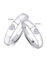 Heart Engraved Silver Couple Ring Band