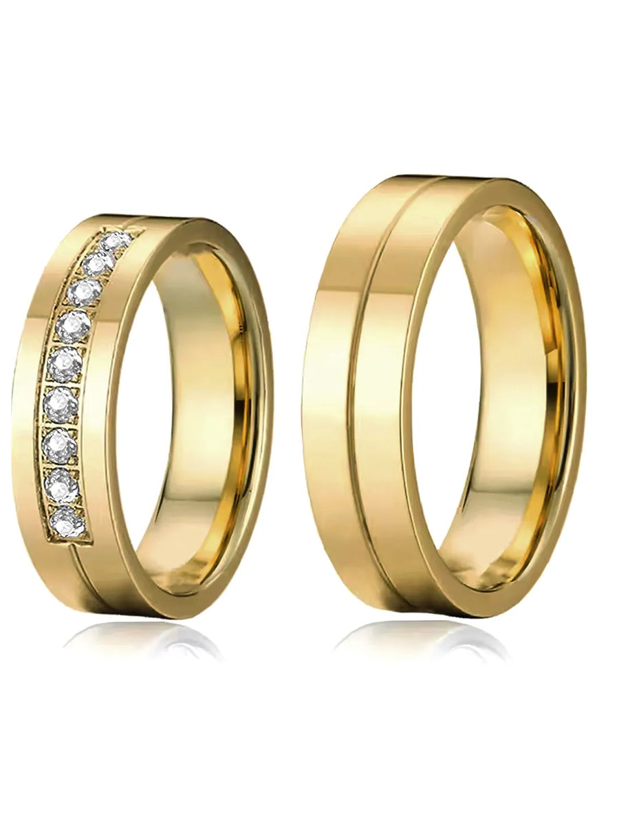 Classic Forever Gold Couple Band Rings