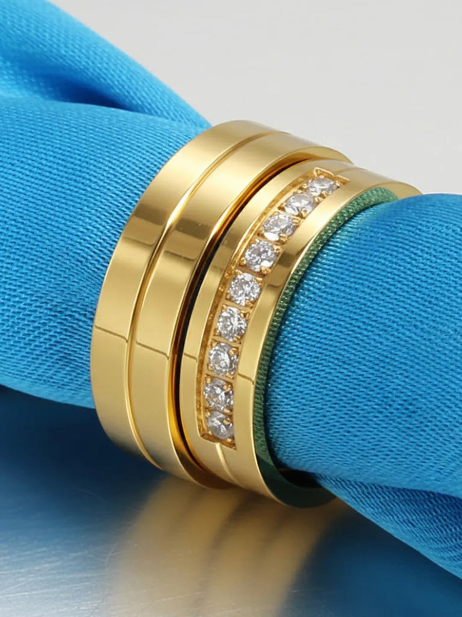 Classic Forever Gold Couple Band Rings