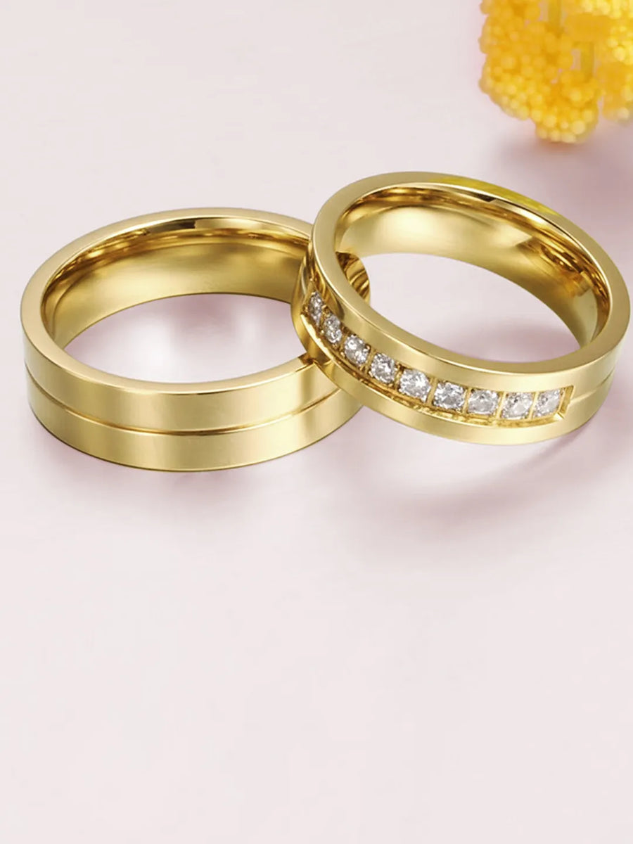 Classic Forever Gold Couple Band Rings