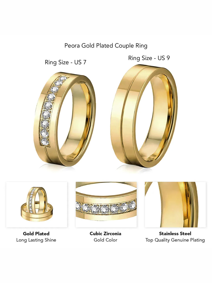 Classic Forever Gold Couple Band Rings