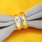 Premium Gold Solitaire Band Rings For Couples