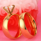 Premium Gold Solitaire Band Rings For Couples
