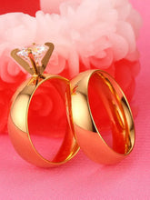 Premium Gold Solitaire Band Rings For Couples