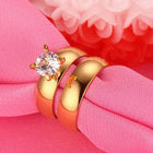 Premium Gold Solitaire Band Rings For Couples