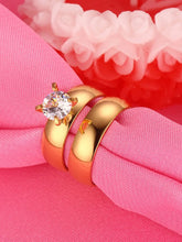Premium Gold Solitaire Band Rings For Couples