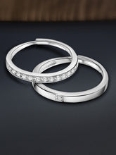 Infinite Spark CZ Couples Ring. Two Adjustable silver rings with embedded diamonds. Best for couples & as gifting.
