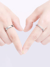 Infinite Spark CZ Couples Ring. Two Adjustable silver rings with embedded diamonds. Best for couples & as gifting.