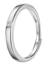 Infinite Spark CZ Couples Ring. Two Adjustable silver rings with embedded diamonds. Best for couples & as gifting.