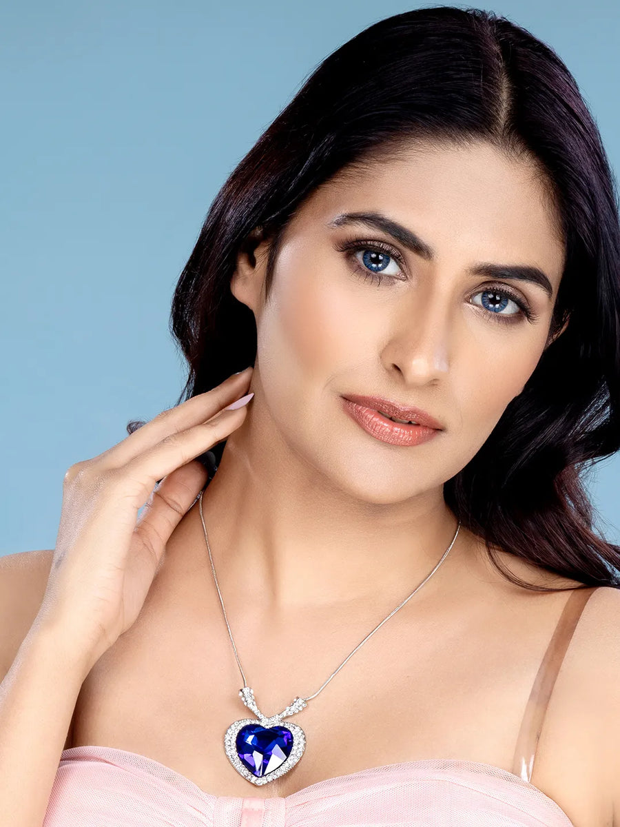 Heavenly Hues Blue Heart Necklace