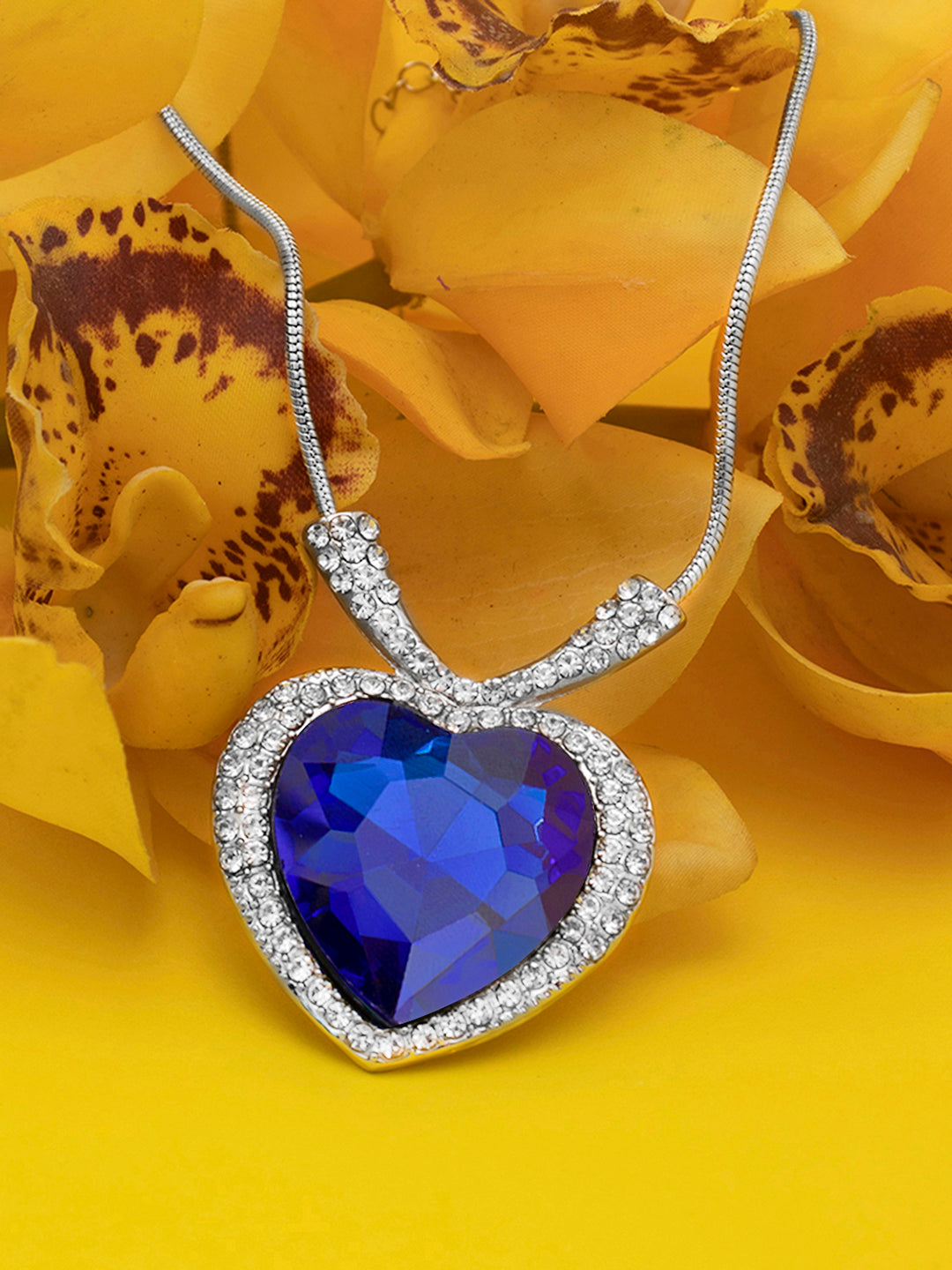 Heavenly Hues Blue Heart Statement Necklace