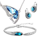 Ocean Blue Crystal Necklace Earring Bracelet Set